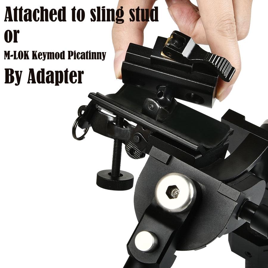 Tactical Carbon Fiber Swivel Bipod Adjustable for Long Range Hunting and Shooting