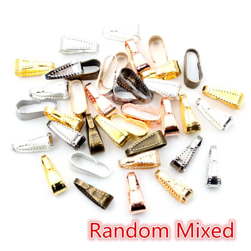100pcs 11*4mm Bronze Gold Silver Plated Pendant Necklace Buckle Clasp Connectors For DIY Jewelry Making Findings Accessories 