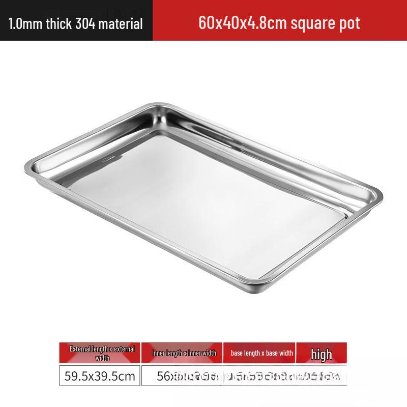 Deep 3-Compartment Square Iron Serving Tray