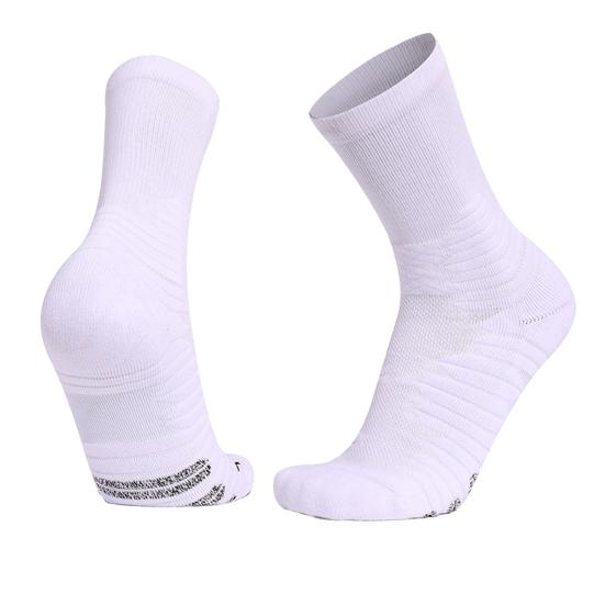 

Athletic Crew Socks Stretchy Cushioned Sports Socks Breathable Compression Socks with Non-Slip Soles for Running Basketball Workouts білий