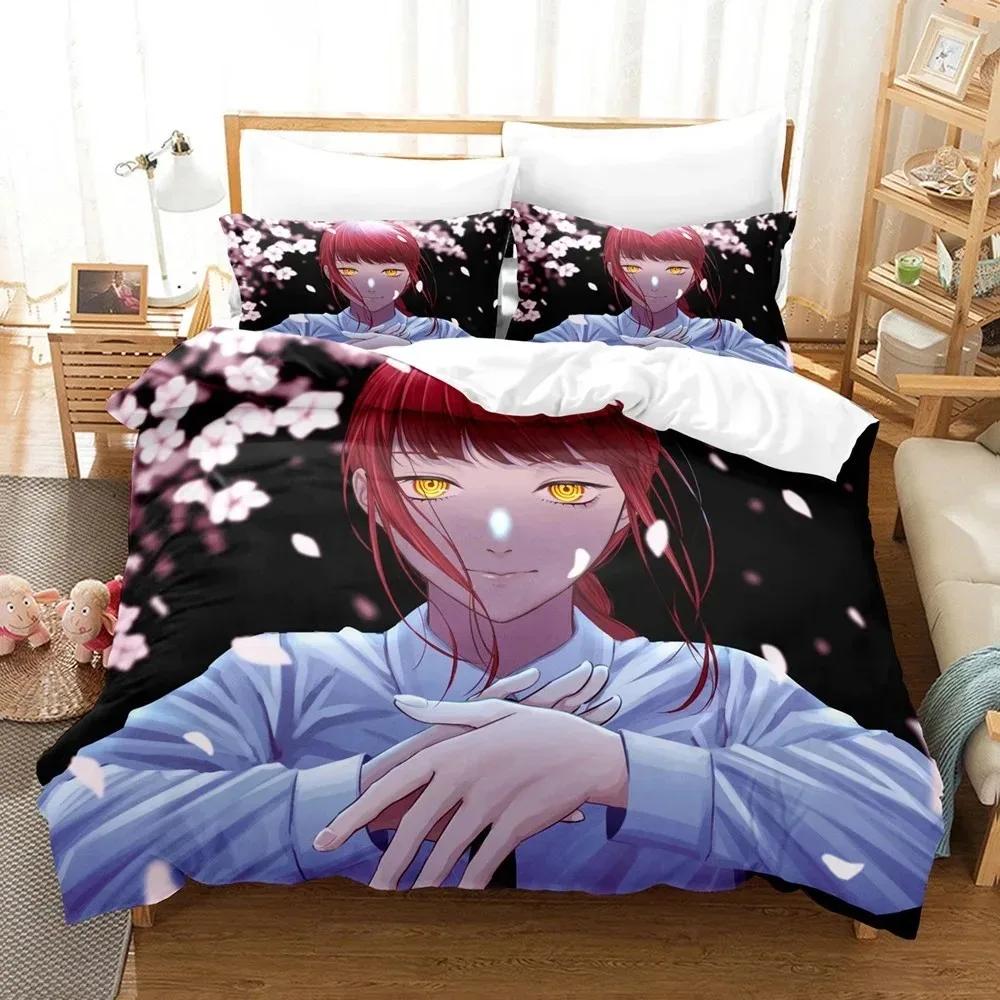 3D Print Anime Chainsaw Man Bedding Set Double Twin King Duvet Cover Comforter Pillowcase Boys Girls Adults Bedroom