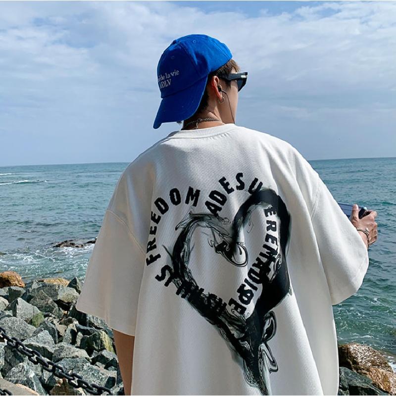 

Мужские футболки с коротким рукавом с буквенным графическим принтом, модные футболки с короткими рукавами, мужская одежда, повседневная футболка, мужские летние топы в корейском стиле ретро для L белый