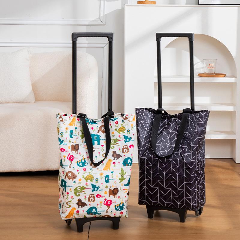 Foldable Shopping Cart Waterproof Trolley for Home Use and Outdoor Trips
