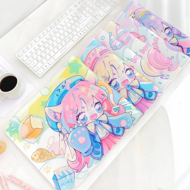 Laptop Mousepad Cute Kawaii Anime Girl Deskmat Long Table Mat Teen Girls Bedroom Student Placemat Keyboard Mat Large Mouse Pad