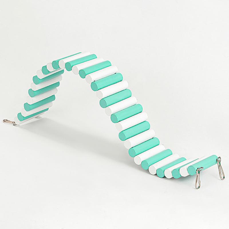 Hamster Colorful Exercise Ladder High-strength Natural Wooden Climbing Toys Pet Supplies With 2