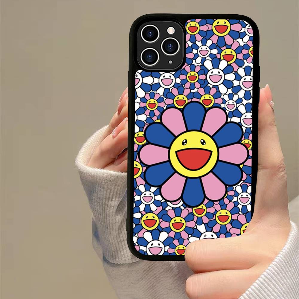 Japanese Artisti M-murakami T-takash Art Colorful PC+TPU Phone Case For iPhone 11 12 13 14 15 16 17 Plus Pro Max Cover