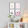 Pink Room Decor Aesthetic Wall Art Prints Poster, 8x10 Inch Canvas Prints Unframed Set of 4 Posters for Teen Girls Bedroom Dorm Decor