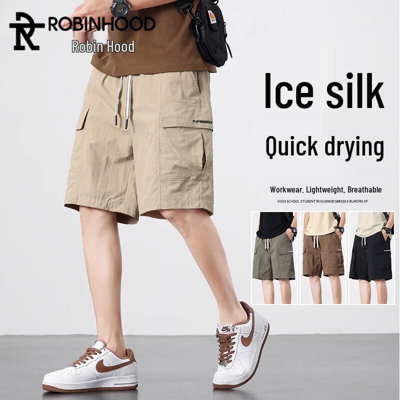 ROBINHOOD Men s Summer Ice-Feel Quick-Dry Cargo Shorts 3XL