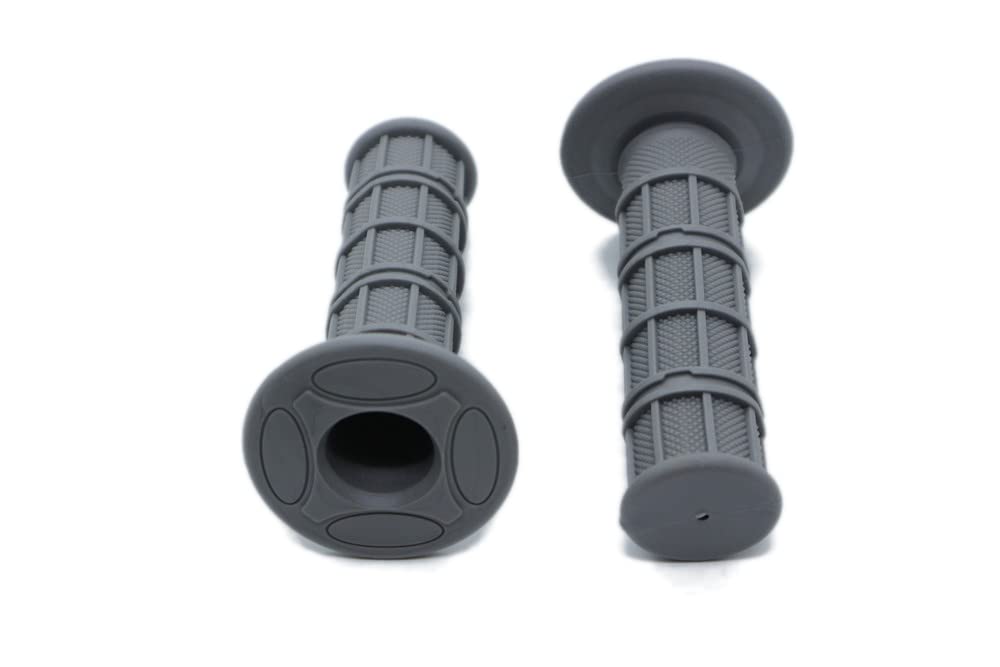 Beatus 8 Colors Retro Handle Grip Bike 0.9 Inches (22.2 Mm) General Purpose Non-Piercing Type Left and Right Set (Gray)