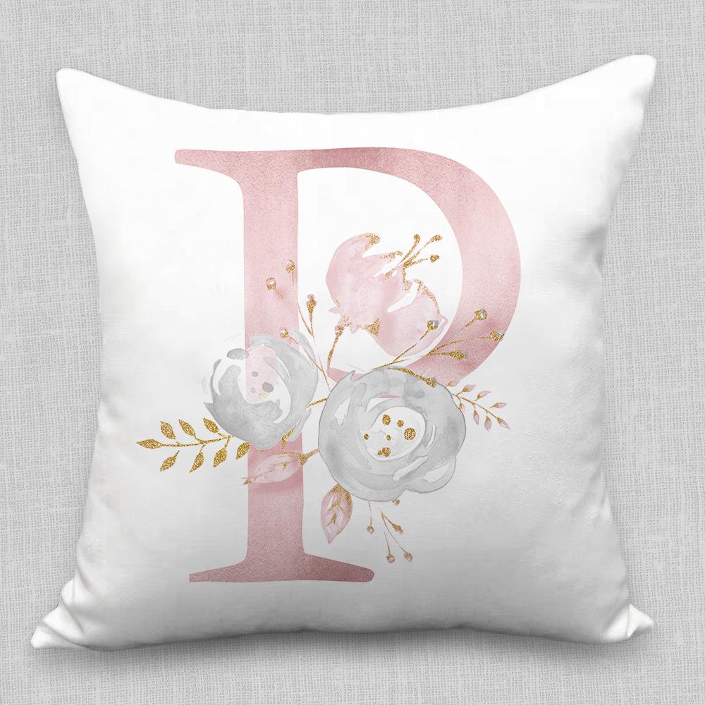 Nordische Kissenhülle Rosa Buchstaben Kissenhülle Auto Sofa Lendenkissen Sitzkissen