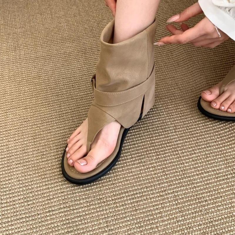 Móda Nový Módní Styl Otevřená Špička Kotníkové Boty Sandály Dámské Krátké Kotníkové Boty Designérské Klínky Vysoké Podpatky Dámské Boty Zapatos Mujer