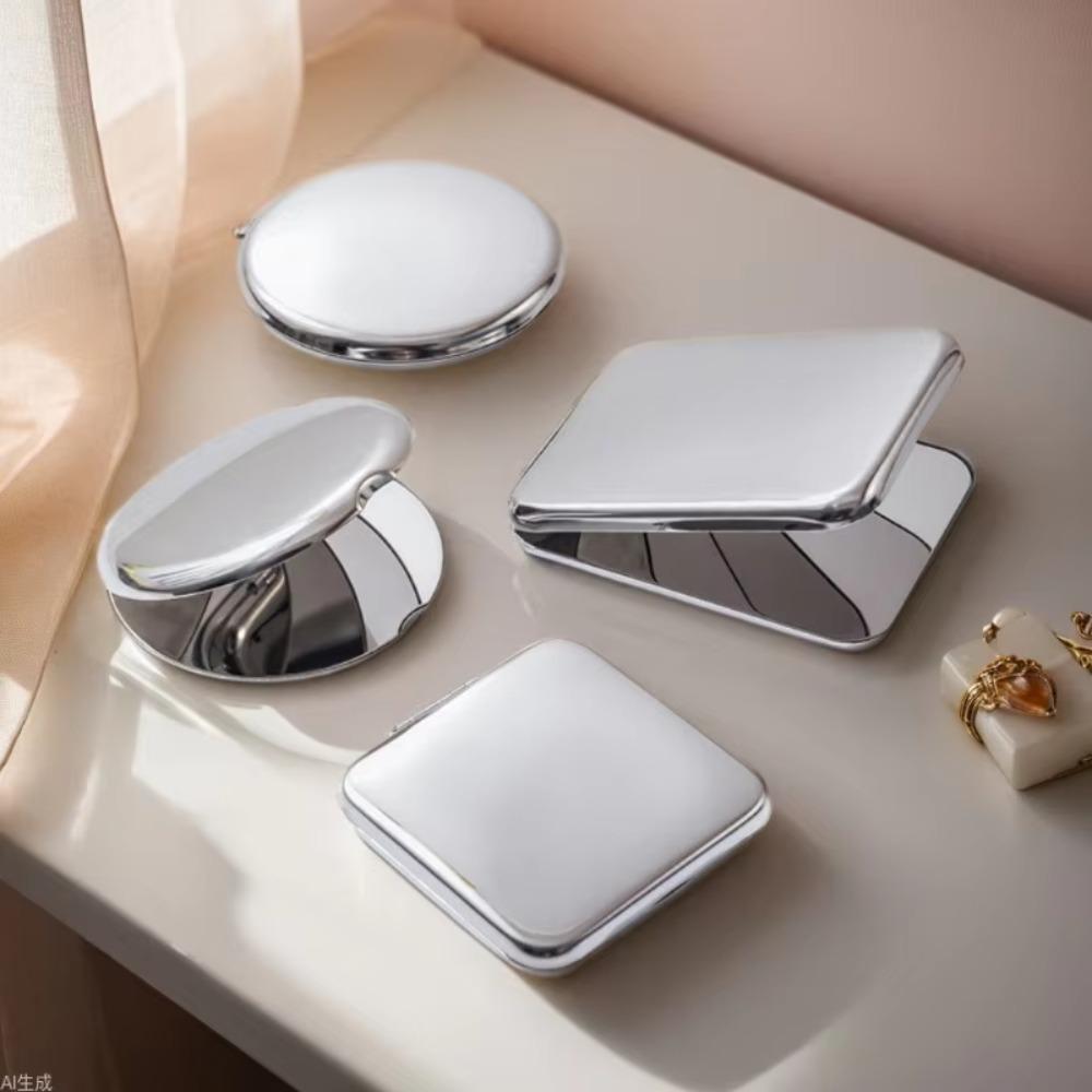 Double-Sided Stainless Steel Mirror Mini Beauty Mirror Foldable Makeup Mirror Travel