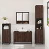 3 Piece Bathroom Furniture Set Brown Oak Effect Engineered Wood