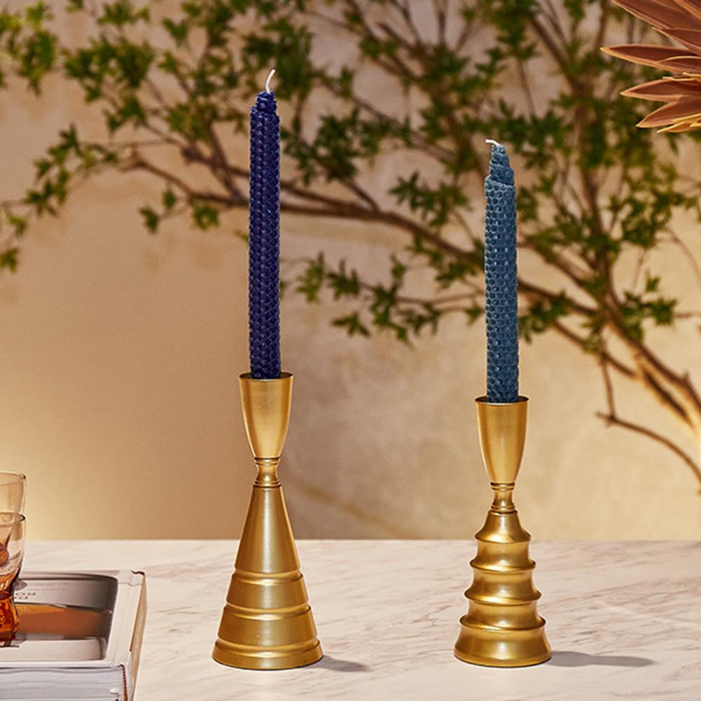 Tower-shaped Candle Holder Wrought Iron Candlestick Elegant Brass Gold Taper Candle Holders for Wedding Party Decor for Dinner