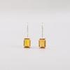 Natural Citrine Gemstone Silver Hook Earring 1" 925 Sterling Silver Handmade Jewelry For Women EE-180-1