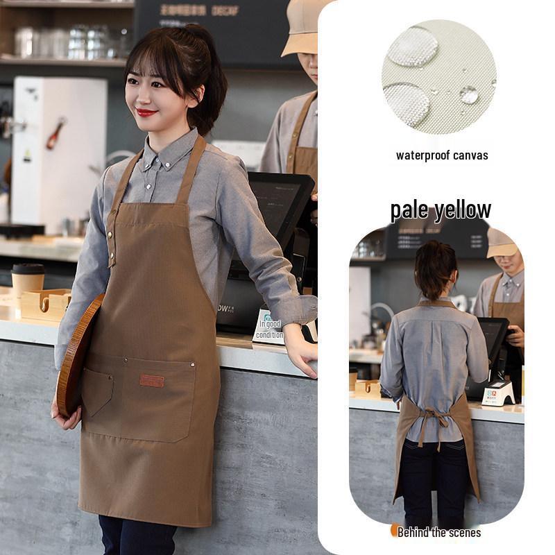 Anpassad Canvas Midjeförkläde - Barista, Mjölkte, BBQ, Catering Arbetskläder för Kvinnor