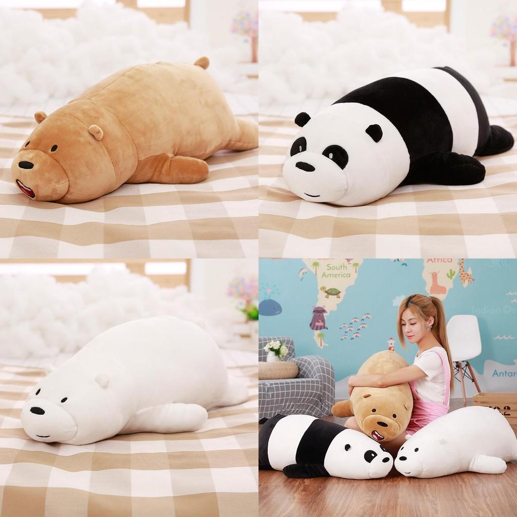 We Bare Bears Pillow Cartoon Bear Grizzly Bear Panda Soft Stuffed Plush Toy Doll Adorable And Cuddly