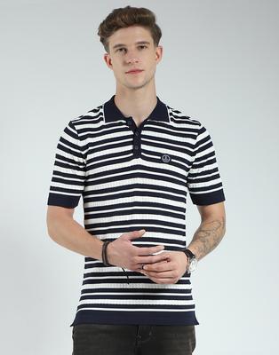 Men's Regular Fit Striped Polo T-Shirt | Half Sleeve | Collared Neck | Casual Wear T Shirt for Men's