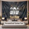 Custom Name Text Tapestry Green Day Personalized Polyester Wall Tapestry For Bedroom And Room
