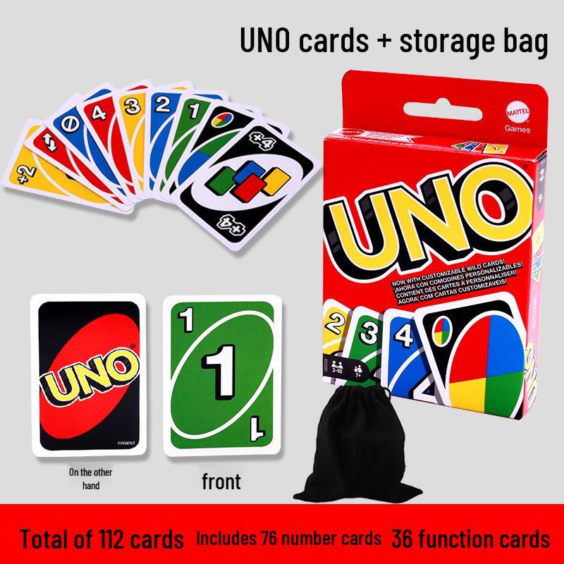 Genuine Mattel UNO Classic Card Game for Multiple Players - Casual Party Poker Table Game