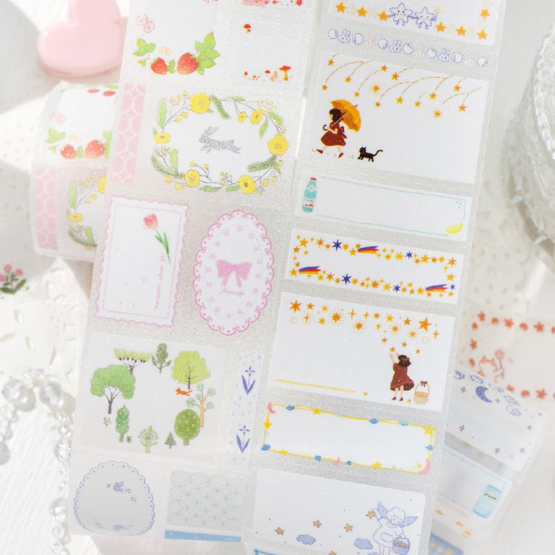 Journal GO 5x200cm Cute Tape Stickers for Kraft Greeting Cards diy Masking Tape for Collage Junk Journal Gifts Decoration