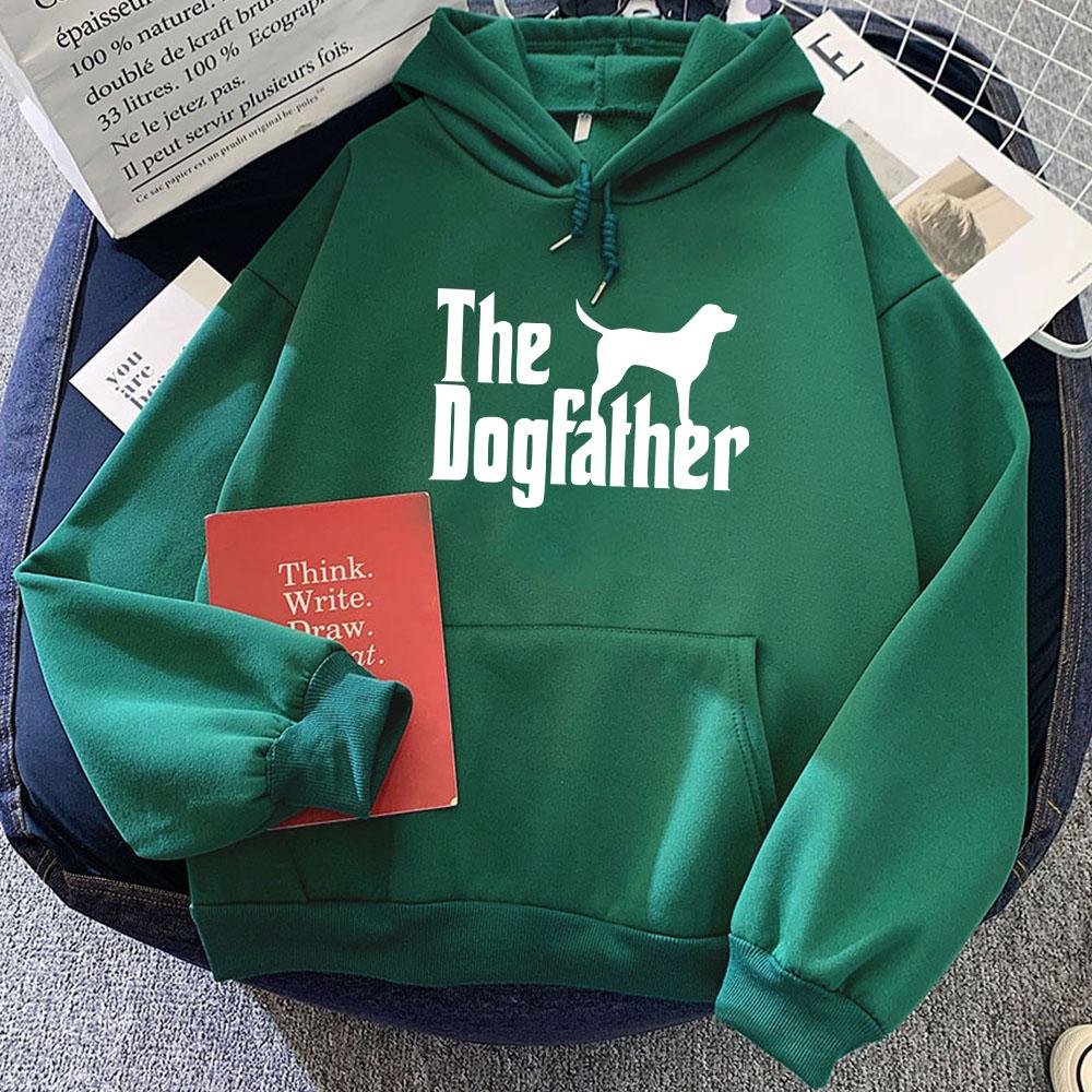 Graphic Clothes The Dogfather Cartoon Printing Sweatshirts Roupas Femininas Moletom Winter Fleece Long Sleeve Pullovers Women