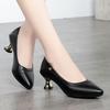Damen High Heels, Eleganter und Göttinnenhafter Stil, Herbst- und Frühlingstil, Vielseitige Mittelhohe Schuhe aus Weichem Leder