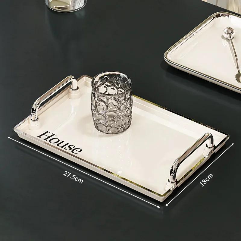 

Стойка для хранения чашек, настольный держатель для двух чашек, легкий, роскошный пластиковый лоток для гостиной, бытовая стойка для хранения большой емкости