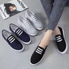 2025 Women Sneakers Womens Ladies Black Loafer Black Casual Flats Non-slip Espadrilles Loafers Canvas Slip On Flat Shoes