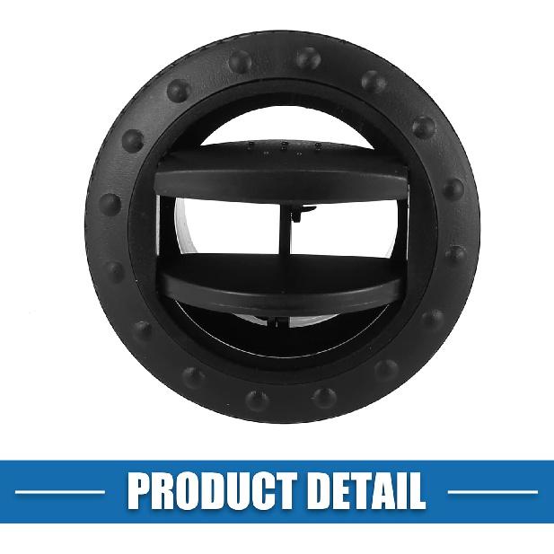 Klimaanlagenlüftungsauslass 60mm Drehbar Rund A/C Luftauslasslüfter für Wohnmobil Bus Boot Yacht Schwarz (2er Set)