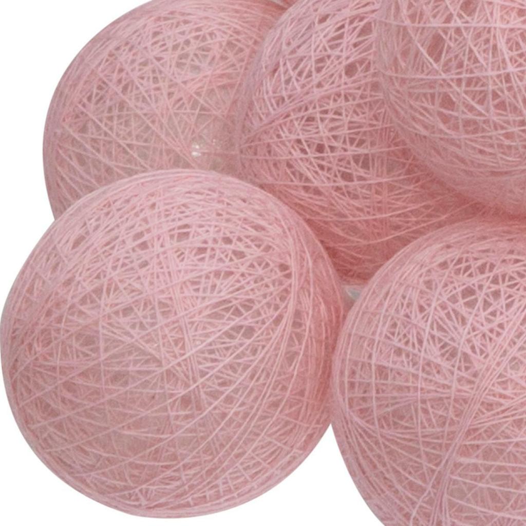 Cottonballs Led Garland Pink 16 Balls Battery Operated