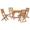 VidaXL Ensemble à Manger de Jardin 5 pcs, Chaises et Table à Dîner, Meubles de Terrasse Patio Extérieur, Rétro, Bois 3203353