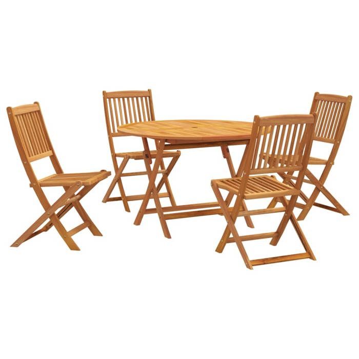 VidaXL Ensemble à Manger de Jardin 5 pcs, Chaises et Table à Dîner, Meubles de Terrasse Patio Extérieur, Rétro, Bois 3203353