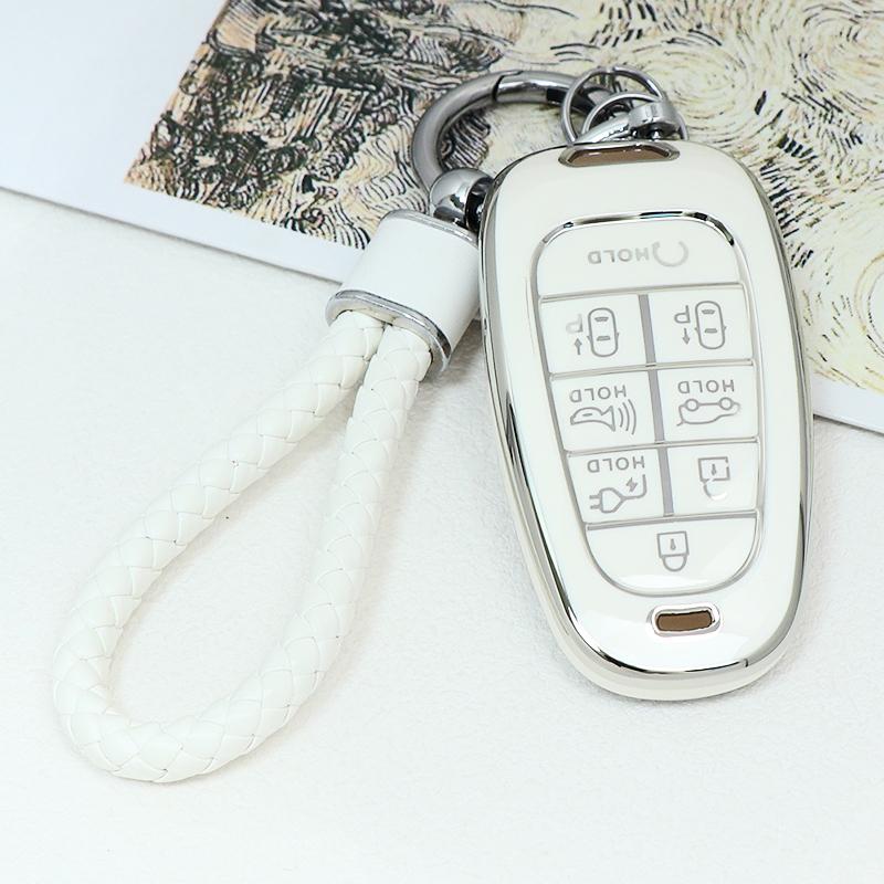 4 5 6 7 8 Buttons TPU Remote Key Shell Fob Case Cover for Hyundai 2020-2021 Sonata Nexo DN8 Santa Fe TM Tucson NX4 Staria Ioniq