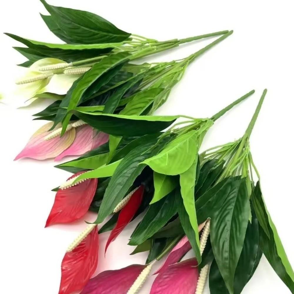 Green Plants Artificial Green Plants Tree Branch Fake Flowers Real Touch Palm Tree Leaves Desktop