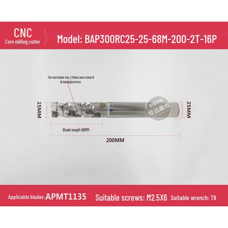 CNC Corn Cob Roughing End Mill with Extended Shank