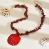 Exaggerated Round Bead Heart Pendant Necklace For Women Handmade Adjustable Chain Choker Party Jewelry Gift Collar