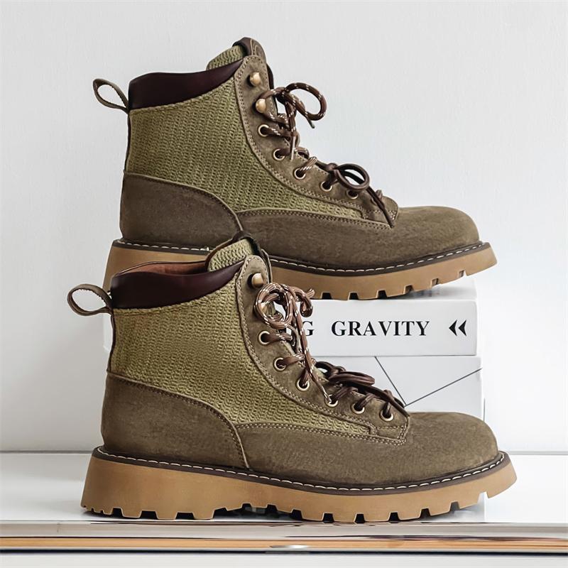 MódaPravá Kůže Kotníkové Boty pro Muže Protiskluzová Platforma Pánské Ležérní Boty Britský Styl Luxusní Pánské Chelsea Boty Volnočasová Chůze