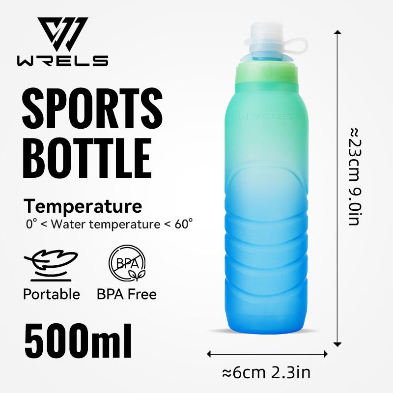 

Спортивная бутылка для воды WRELS Фитнес Бег Чайник для воды Без BPA PP5 Ультралегкая Складная Герметичная Бутылка для воды большой емкости синий