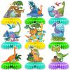 9Pcs Dinosaur Honeycomb Centerpieces,Dino Party Table Decorations For 1 2 3 5 Year Old Girls Boys