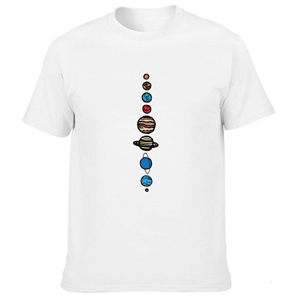 Planeten Druck Herren S Lustiges Sommer T-Shirt Mode Kurzarm Streetwear Harajuku Grafik T-Shirts Herren
