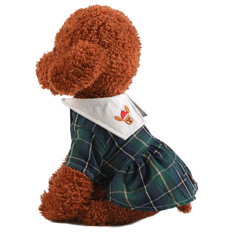 Pet Clothes Christmas Day Style New Teddy Bigbear New Year's Dog Christmas Clothing Elk Plaid Skirt
