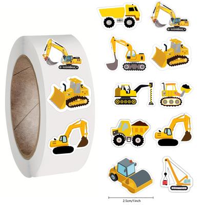 500 autocollants de véhicules de construction pour enfants, autocollants mignons de tracteur de camion de pompier de camion d'excavatrice, étiquettes de récompenses et d'encouragement