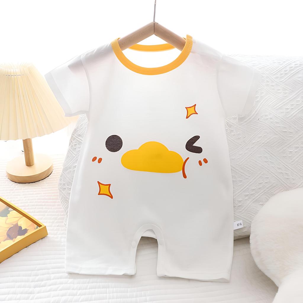 Zomerjongen Baby 0-1 Jaar Meisje Dunne Korte Mouw Cartoon Baby Onesie Romper