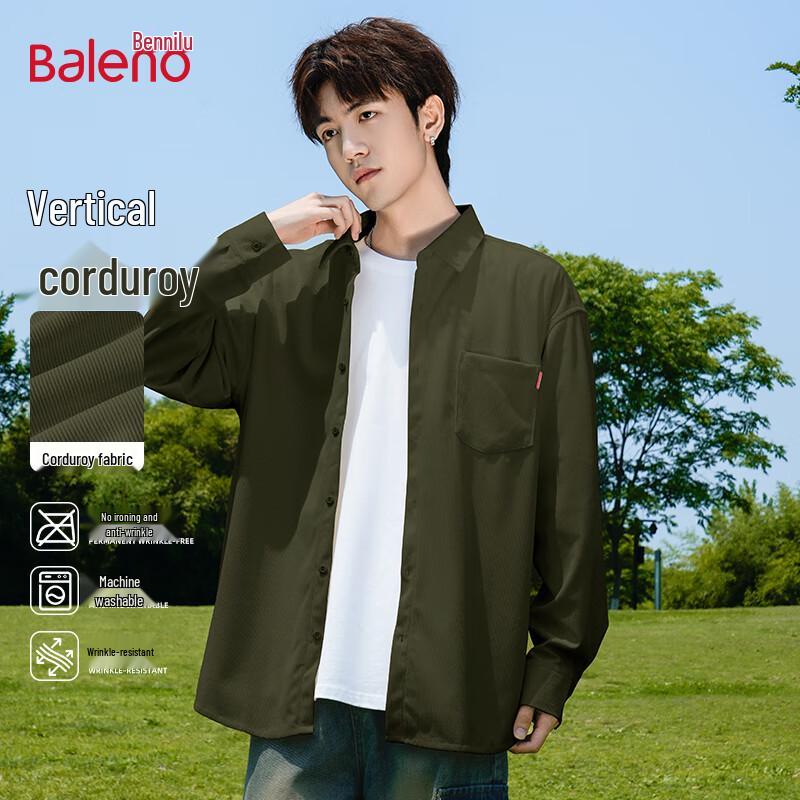 Baleno Men s Corduroy Long Sleeve Workwear Shirt L