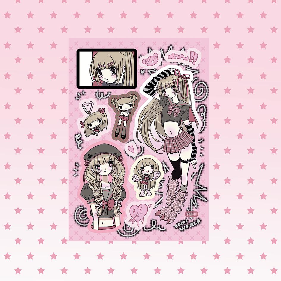 Domi Korean Style Sweet & Cool Girl Character Sticker Book – Creative Journal Stickers
