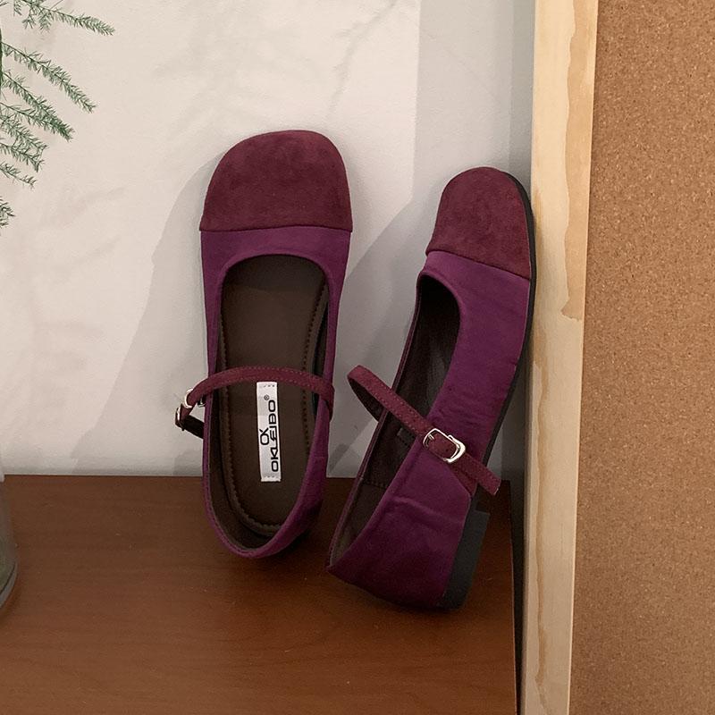 Fashion Female Shallow Footwear Round Toe Women Ballet Flats Shoes Casual Soft Fashion Buckle Strap Ladies Mary Janes Flats Shoes