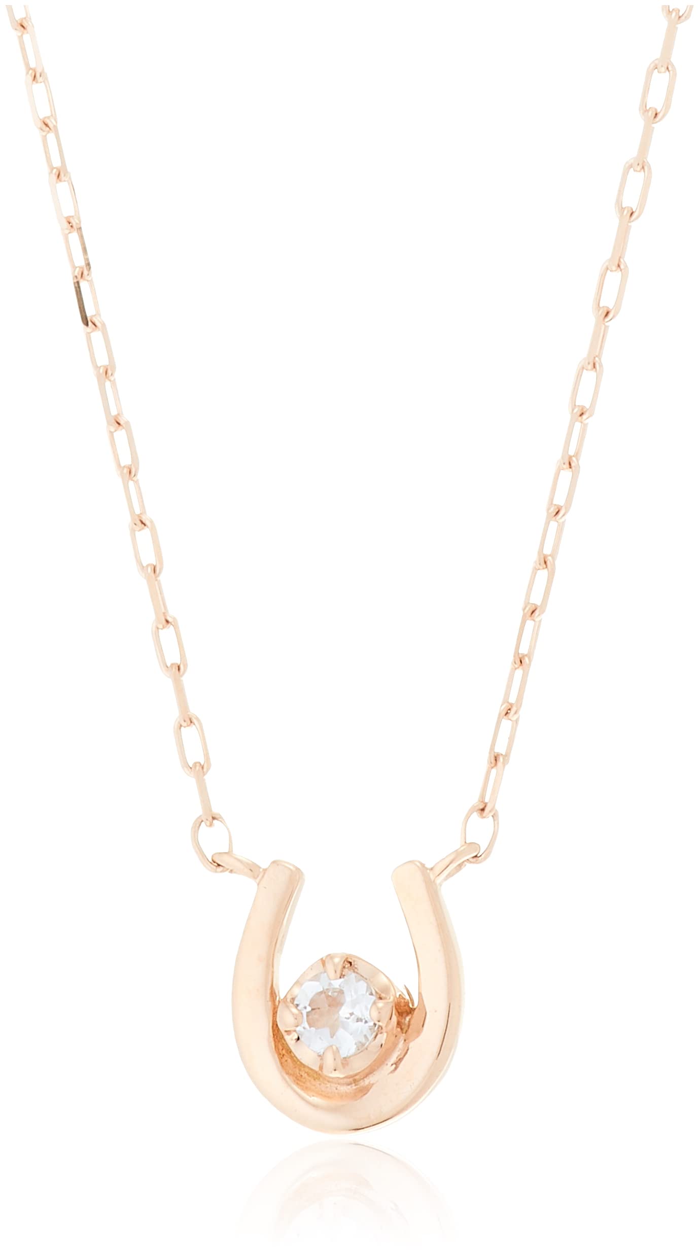 

March Birthstone K10 Pink Gold Necklace 112136123110 [Yondo Sea] Women s