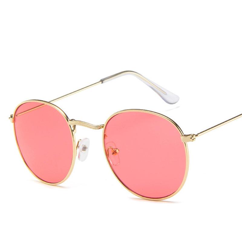 Luxury Vintage Round Sunglasses Women Designer Fashion Mirror UV400 Sun Glasses For Lady Eyewear Female Brand