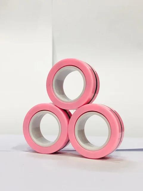 Magnetic Ring Fidget Spinner Toys Pack Colorful Fingers Magnet Rings Toys for Training Relieves Autism Anxiety